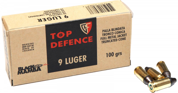 Fiocchi Top Defense 9mm Luger (9x19) Fiocchi Black Mamba 100 grs Pistolenpatronen
