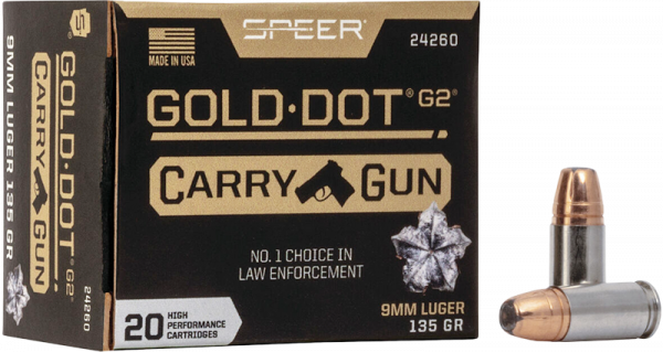 Speer Gold Dot G2 Carry Gun 9mm Luger (9x19) 135 grs Pistolenpatronen