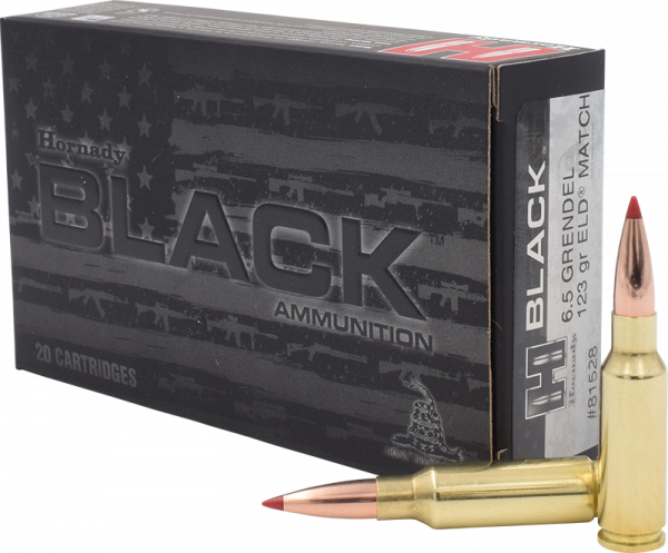 Hornady BLACK 6,5mm Grendel ELD Match 123 grs Bchsenpatronen