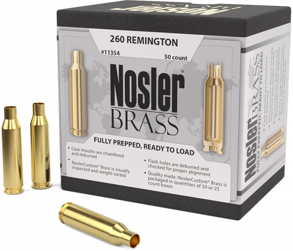 Nosler Premium Brass .260 Rem Langwaffen Hülsen