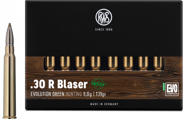 RWS Evolution Green .30 R Blaser EVO Green 139 grs Büchsenpatronen