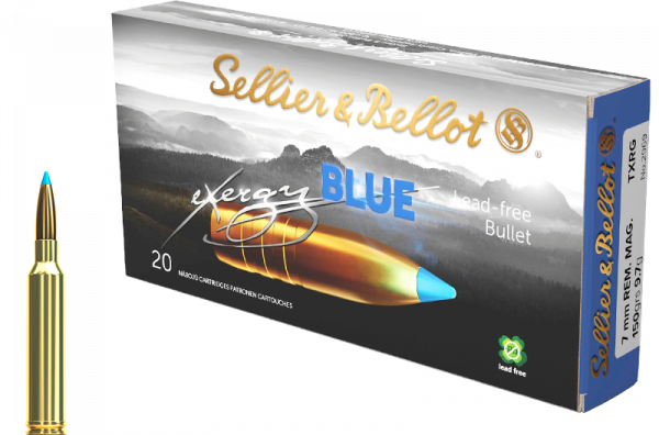 Sellier & Bellot eXergy Blue 7mm Rem Mag TXRG 150 grs Büchsenpatronen
