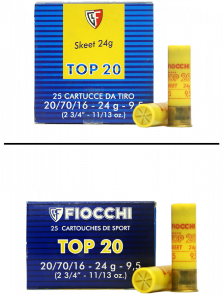 Fiocchi F20 Skeet 20/70 24 gr Schrotpatronen