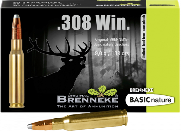 Brenneke BASIC Nature .308 Win 139 grs Büchsenpatronen