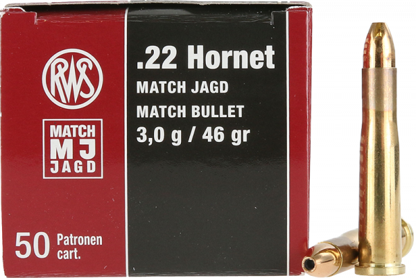 RWS MJ Match Jagd .22 Hornet 46 grs Büchsenpatronen
