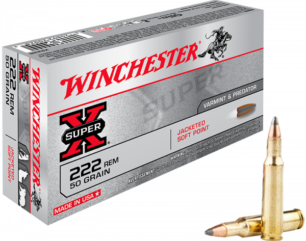 Winchester Super X .222 Rem JHP 50 grs Büchsenpatronen