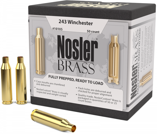 Nosler Premium Brass .243 Win Langwaffen Hülsen