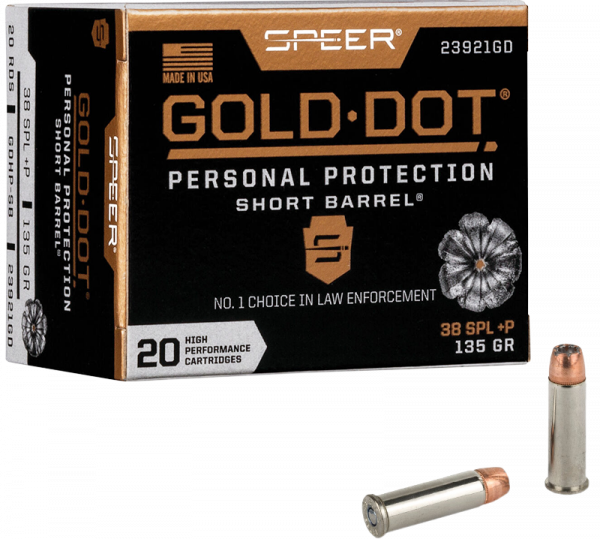 Speer Gold Dot Short Barrel Personal Protection .38 Special +P Speer Gold Dot HP SB 135 grs Revolverpatronen