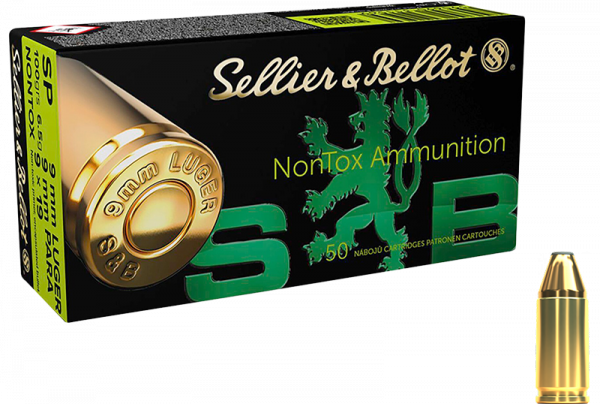 Sellier & Bellot NonTox 9mm Luger (9x19) SP 100 grs Pistolenpatronen