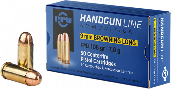 Prvi Partizan Handgun Line 9mm Browning Lang FMJ 108 grs Pistolenpatronen