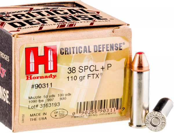 Hornady Critical Defense .38 Special +P FTX 110 grs Revolverpatronen