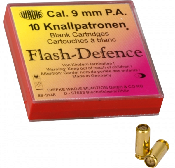 Wadie 9 mm P.A.K. Flash-Defense Schreckschusspatronen