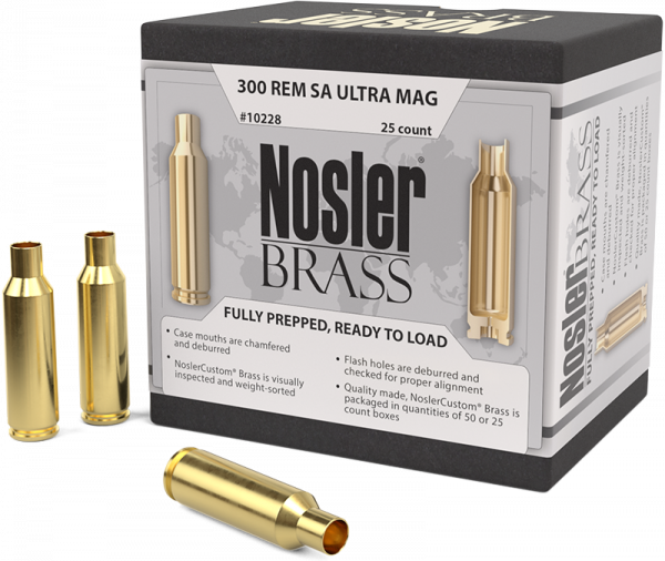 Nosler Premium Brass .300 Rem SA Ultra Mag Langwaffen Hülsen