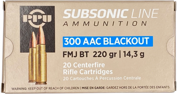 Prvi Partizan Subsonic Line .300 AAC Blackout BTFMJ 220 grs Büchsenpatronen