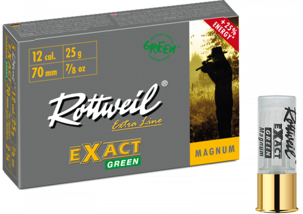 Rottweil Extra Line 12/70 Exact Green Magnum 25 g Flintenlaufgeschoss