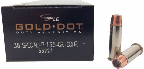 Speer LE Gold Dot Duty .38 Special +P Speer Gold Dot HP 135 grs Revolverpatronen
