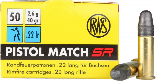 RWS Pistol Match SR .22 LR LRN 40 grs Kleinkaliberpatronen