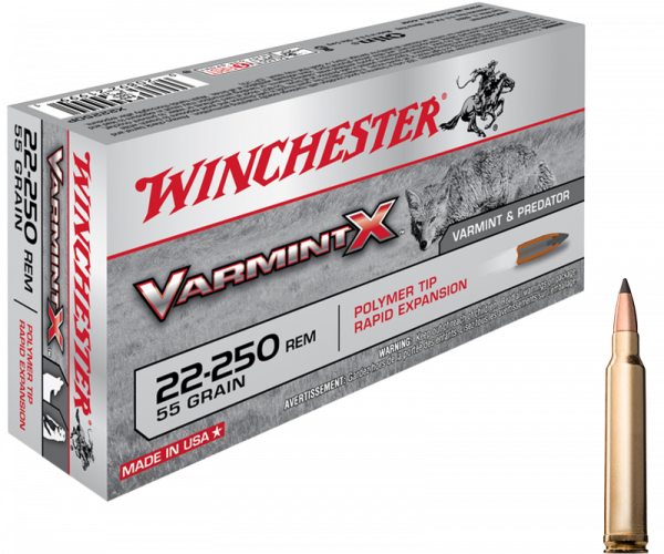 Winchester Varmint X .22-250 Rem 55 gas Büchsenpatronen