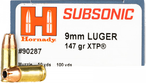 Hornady Subsonic 9mm Luger (9x19) XTP 147 grs Pistolenpatronen