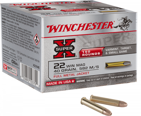 Winchester Super X .22 Win Mag FMJ 40 grs Kleinkaliberpatronen