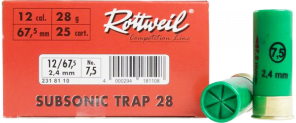 Rottweil Subsonic Trap 28 12/67,5 28 gr Schrotpatronen