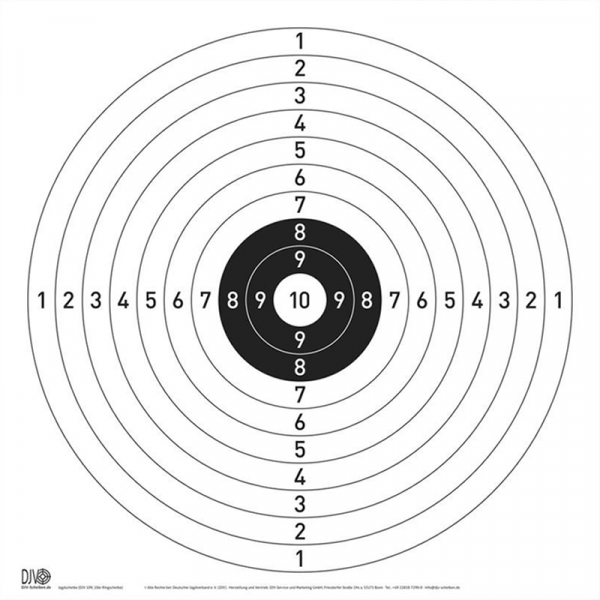 DJV 10er-Ring-Gewehrscheibe Zielscheibe