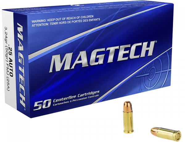 Magtech Standard 6,35mm Browning (.25 ACP) FMJ 50 grs Pistolenpatronen