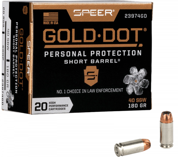 Speer Gold Dot Short Barrel Personal Protection .40 S&W Speer Gold Dot HP SB 180 grs Pistolenpatronen
