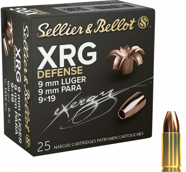 Sellier & Bellot XRG Defense 9mm Luger (9x19) XRG Defense 100 grs Pistolenpatronen 