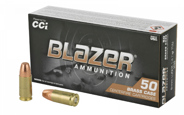 Blazer Brass 9mm Luger (9x19) FMJ 147grs Pistolenpatronen
