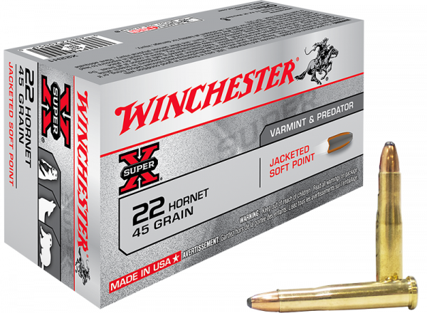 Winchester Super X .22 Hornet JSP 45 grs Büchsenpatronen