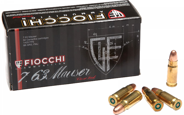 Fiocchi Old Time 7,63mm Mauser FMJ 88 grs Pistolenpatronen