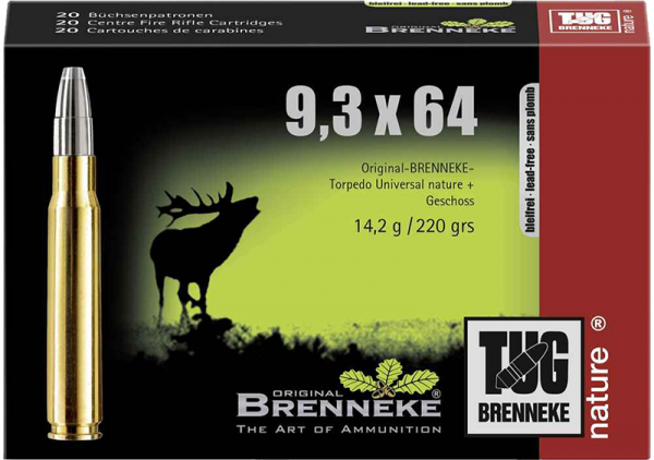 Brenneke 9,3x64 Brenneke TUG nature+ 220 grs Büchsenpatronen