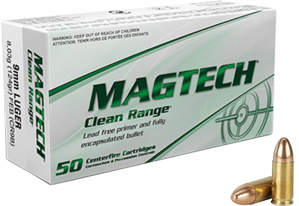 Magtech Clean Range 9mm Luger (9x19) Magtech FEB 124 grs Pistolenpatronen