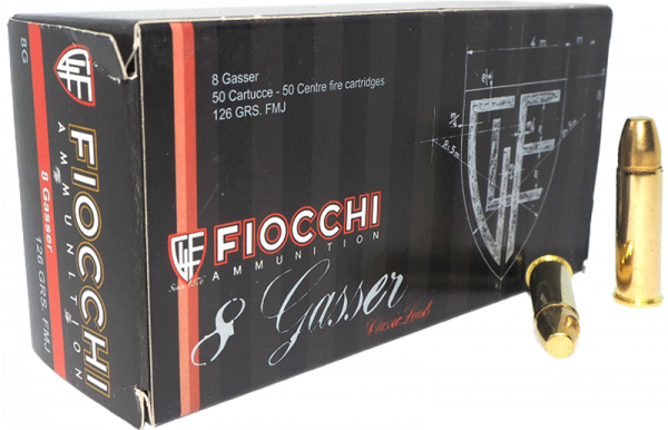 Fiocchi Old Time 8mm Gasser FMJ 126 grs Pistolenpatronen