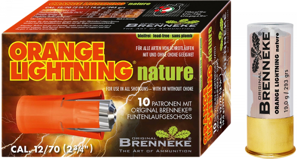 Brenneke Orange Lightning Nature 12/70 440 grs Flintenlaufgeschoss
