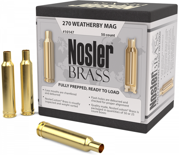 Nosler Premium Brass .270 Wby Mag Langwaffen Hülsen