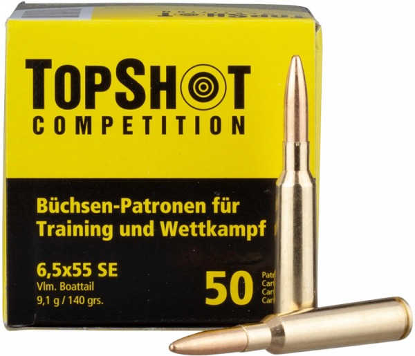 TopShot Competition Standard 6,5x55 SE FMJ 140 grs Büchsenpatronen