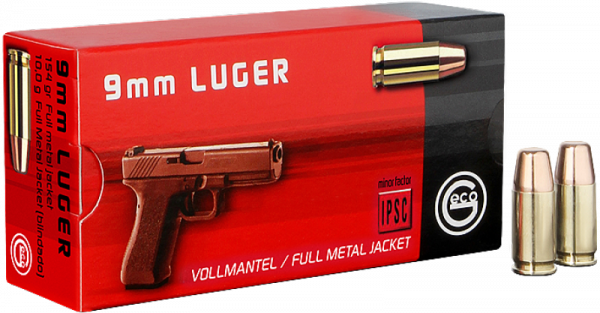 Geco Standard 9mm Luger (9x19) FMJ Flat 154 grs Pistolenpatronen