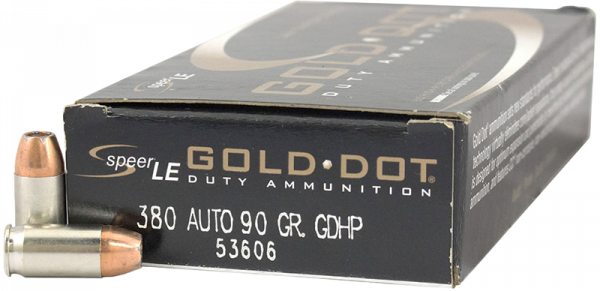 Speer LE Gold Dot Duty 9mm Browning Kurz (.380 ACP) Speer Gold Dot HP 90 grs Pistolenpatronen