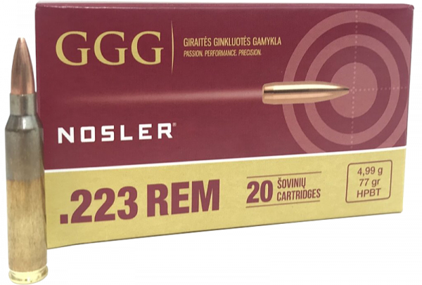 GGG Standard .223 Rem Nosler Custom Competition 77grs Büchsenpatronen