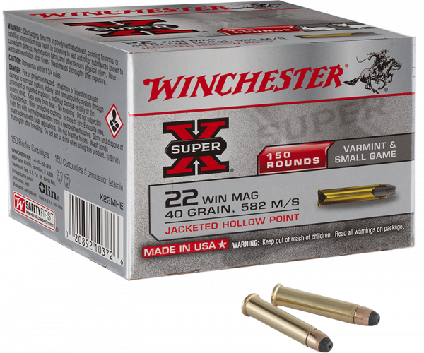 Winchester Super X .22 Win Mag JHP 40 grs Kleinkaliberpatronen