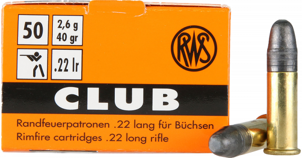 RWS Club .22 LR LRN 40 grs Kleinkaliberpatronen