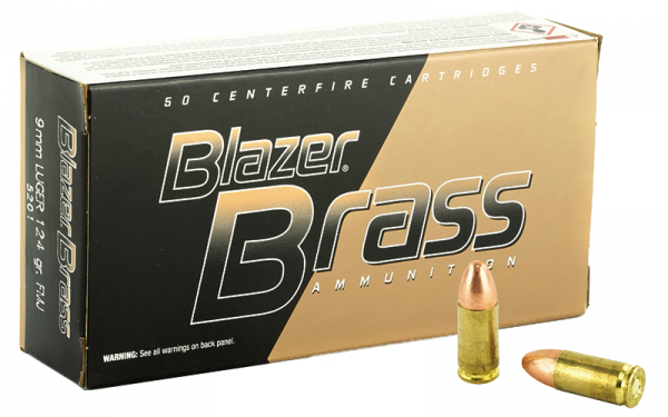 Blazer Brass 9mm Luger (9x19) FMJ 124grs Pistolenpatronen