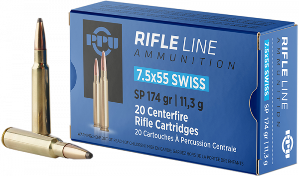 Prvi Partizan Rifle Line 7,5x55 Swiss SP 174 grs Büchsenpatronen