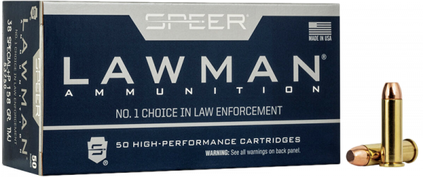 Speer LE Lawman .38 Special +P TFMJ Flat 158 grs Revolverpatronen